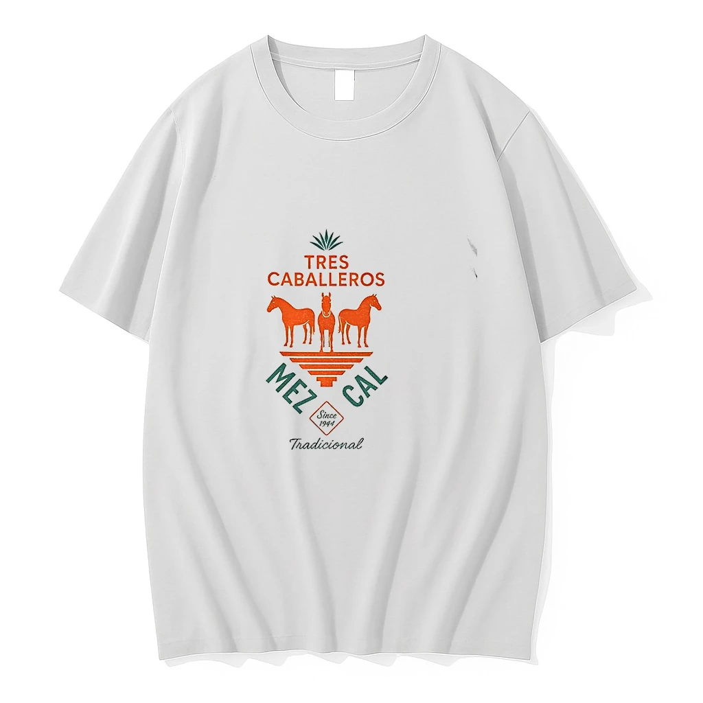 Premium Cwochvul Alcohol Beverage Apparel Tres Caballeros Mezcal Since 1944 Tradicional Tshirts