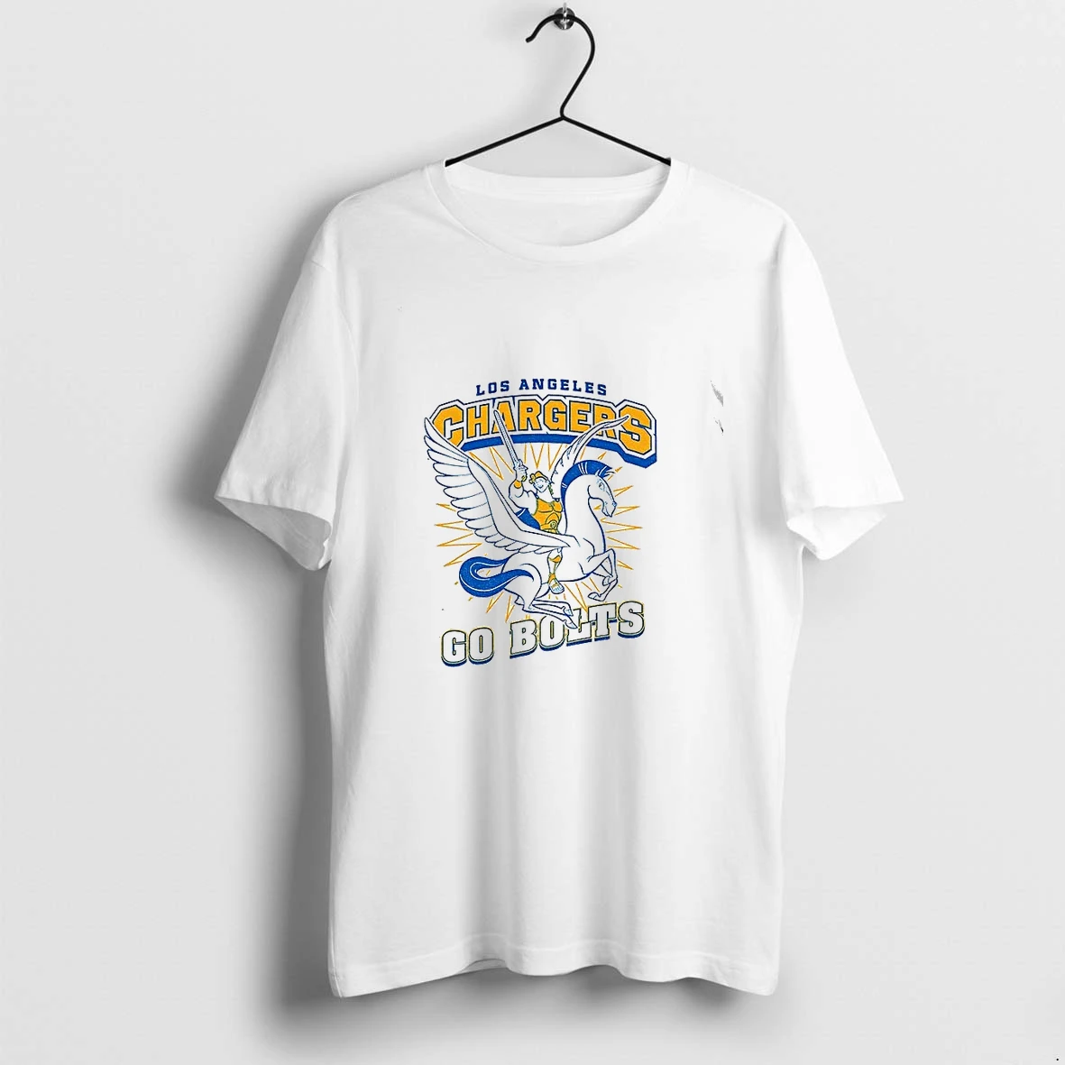 Premium Go Bolts Hercules And Pegasus Los Angeles Chargers Disney Champion Nfl Tshirts