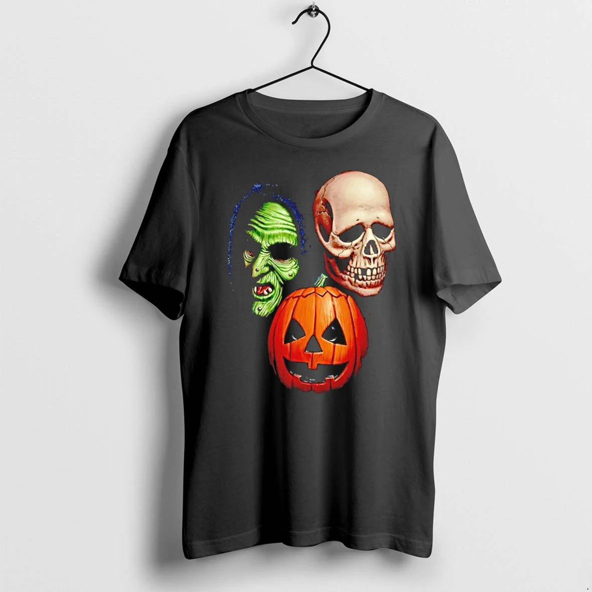 Premium Halloween Trio Masks Witch Skull And Pumpkin Tshirts