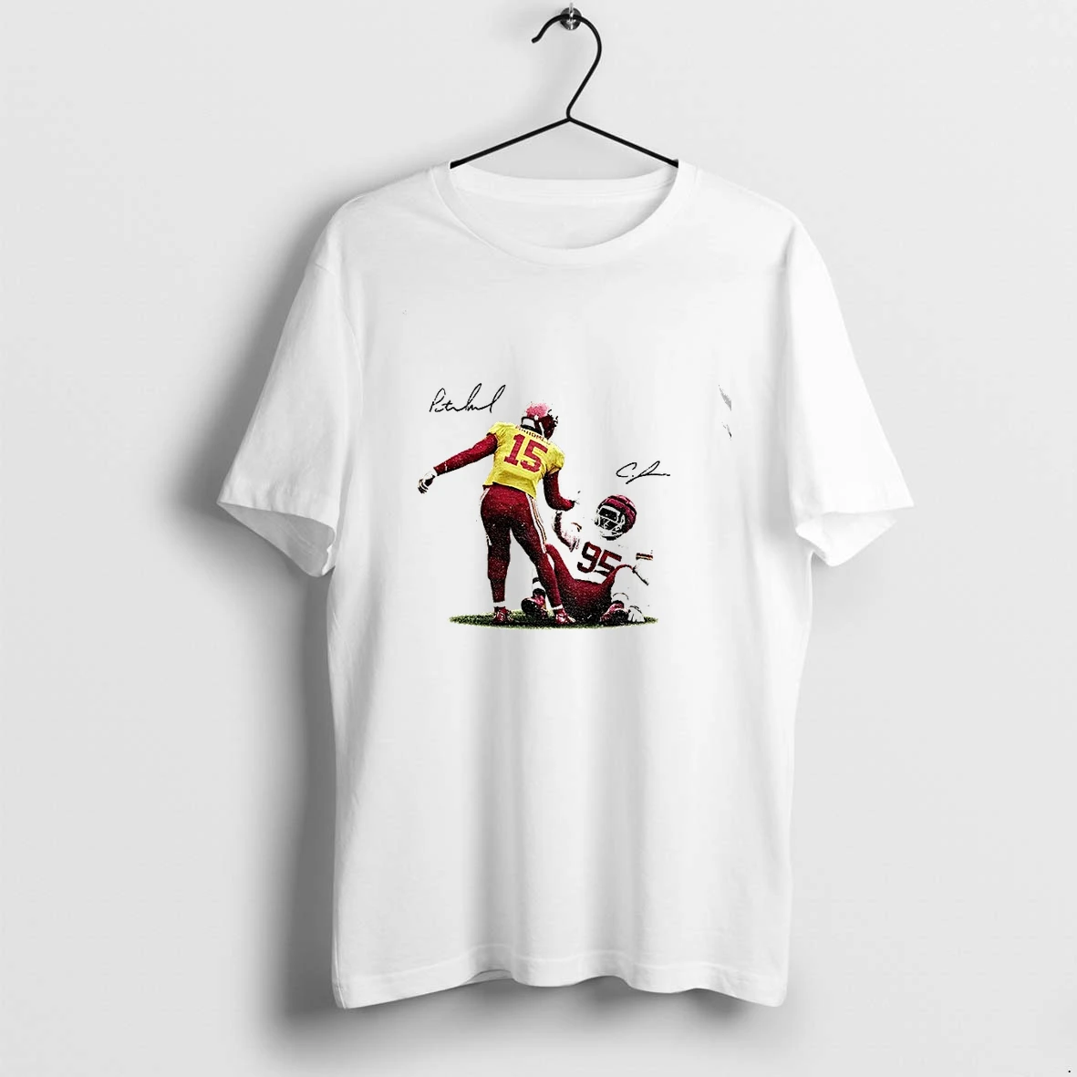 Premium Kansas City Chiefs Mahomes 15 And Jones 95 Football Player Sport Signature Tshirts