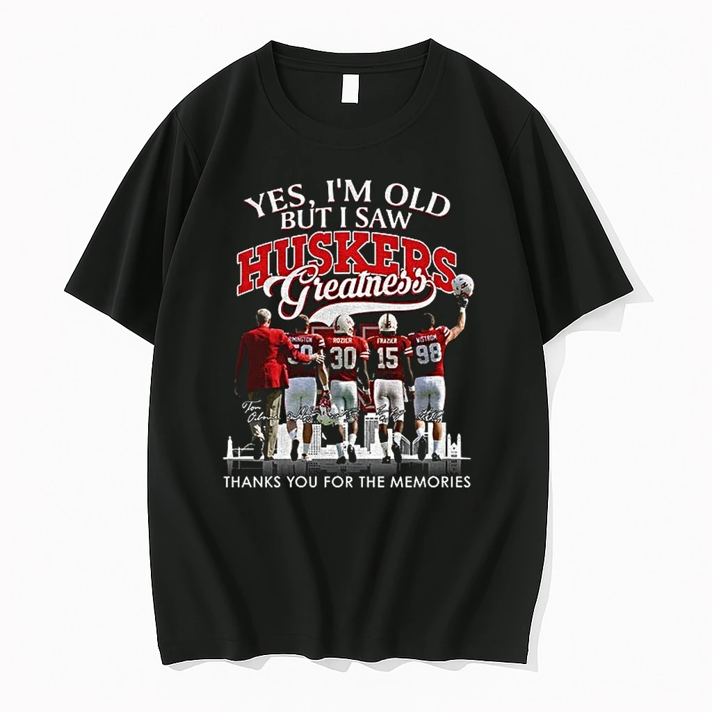 Premium Nebraska Football Tom Osborne Mike Rozier Tommie Frazier Wistrom Yes Im Old Signature Tshirts