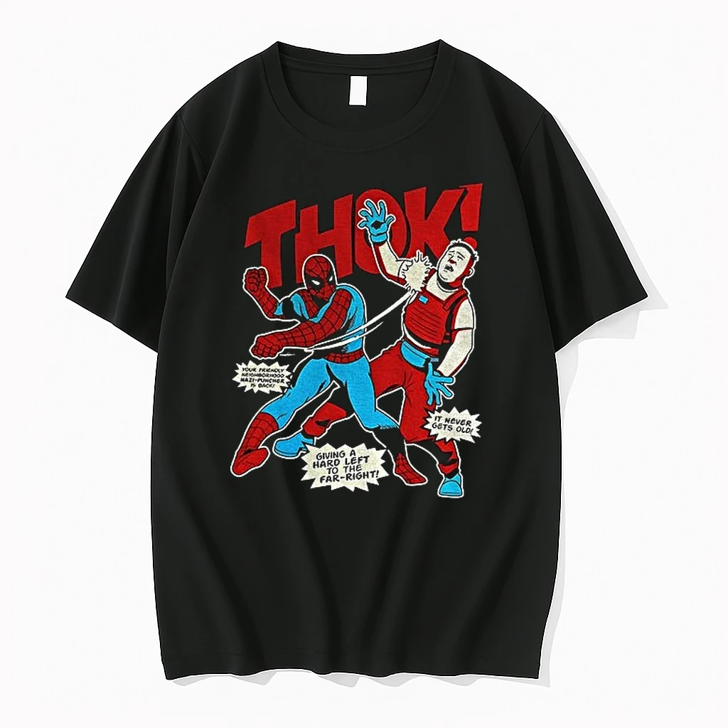 Premium Spider Man Anti Fascist Comic Your Friendly Neighborhood Nazi Puncher Tshirts