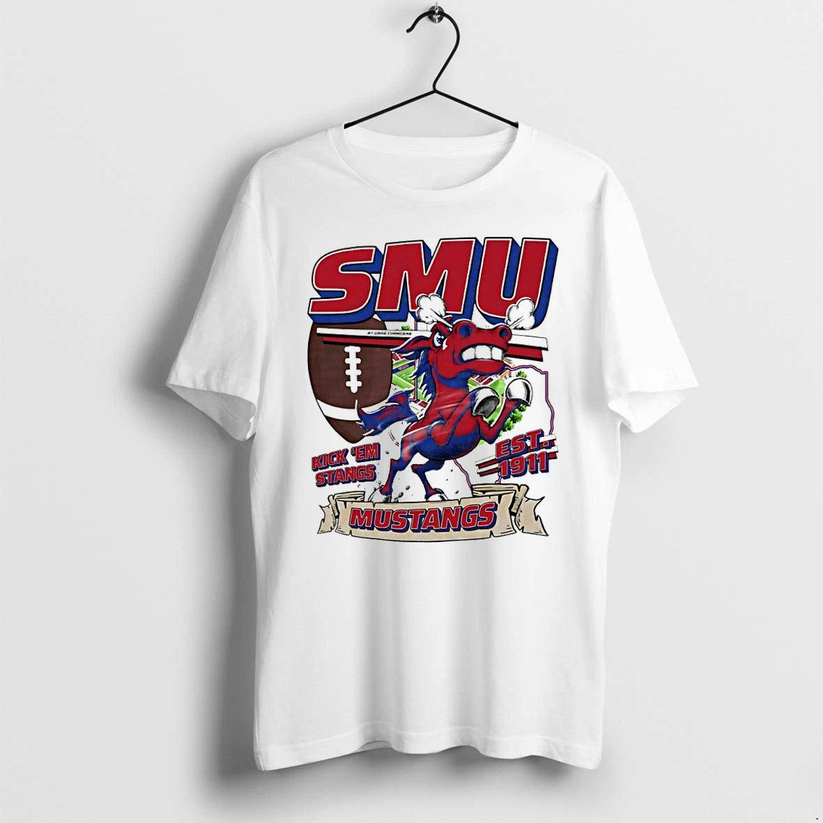 Smu Mustangs Kick Em Stangs Est 1911 Mascot Tshirts Sweater Hoodie