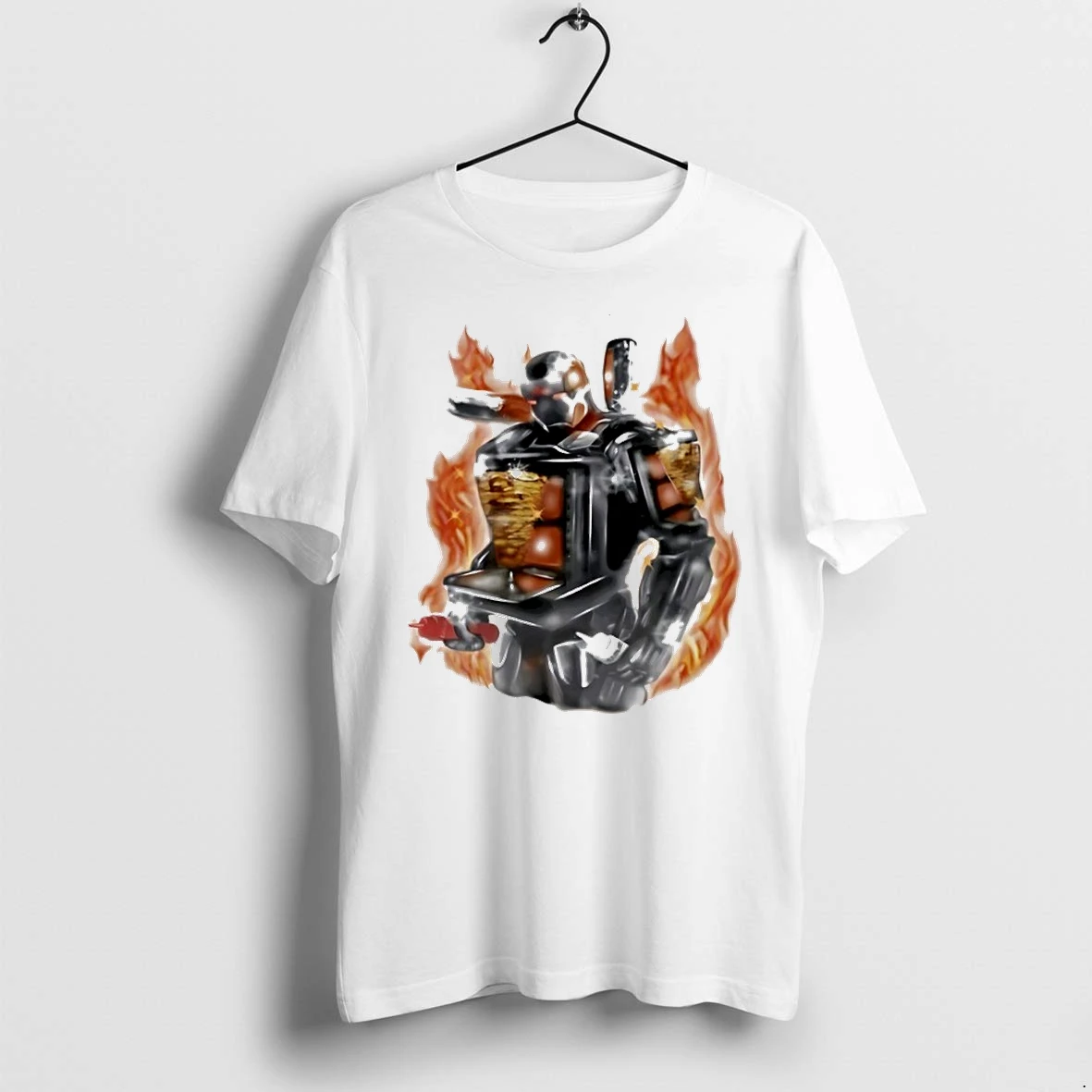 Shawarma Man Flame 90s Airbrush Tshirts Sweater Hoodie