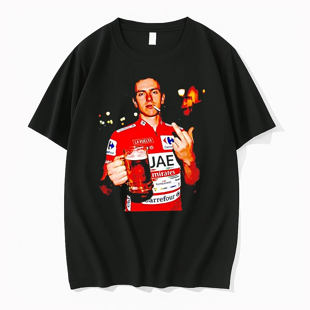 Tadej Pogacar Chasing The Red Jersey Back To Spain Smoking Trophy Middlge Finger Tshirts Sweater Hoodie