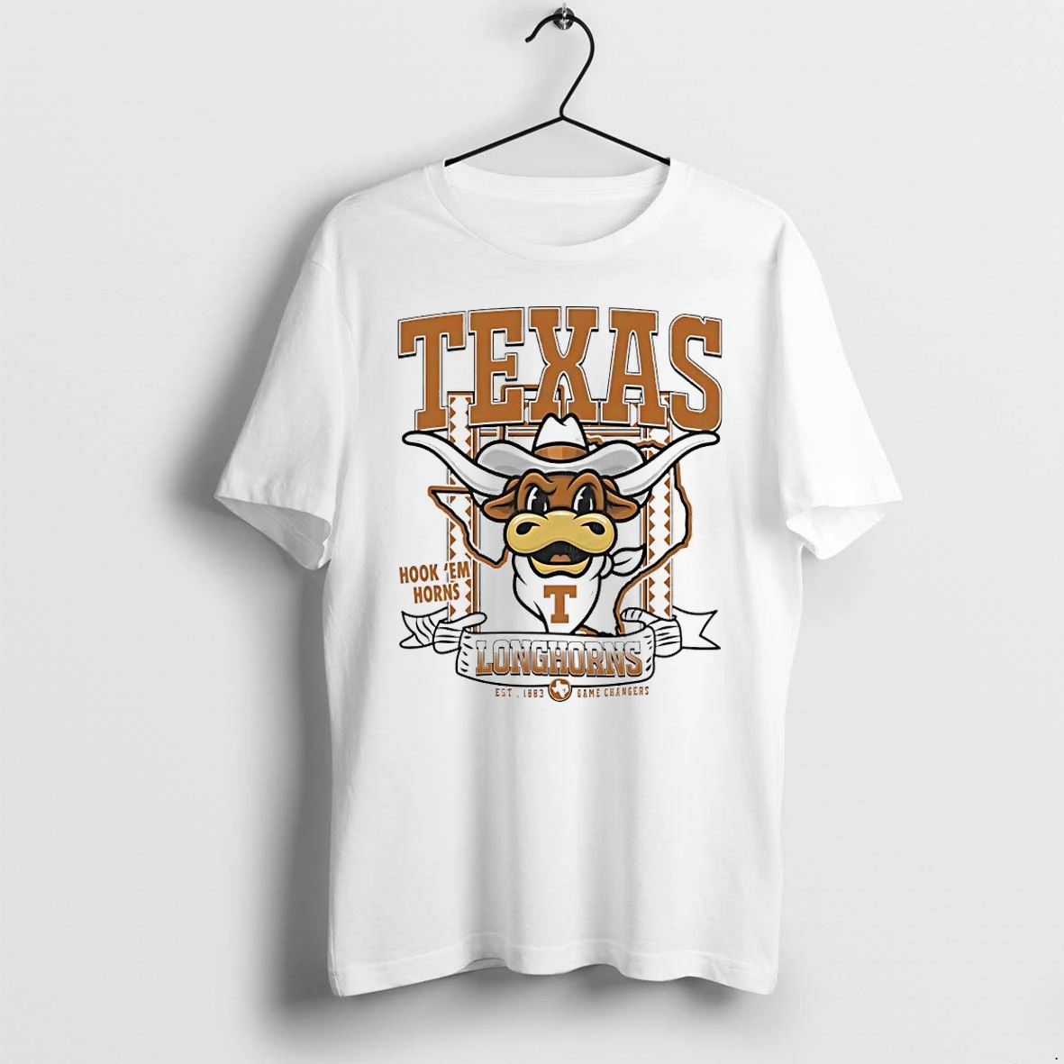 Texas Longhorns Hook Em Horns Est 1883 Mascot Tshirts Sweater Hoodie