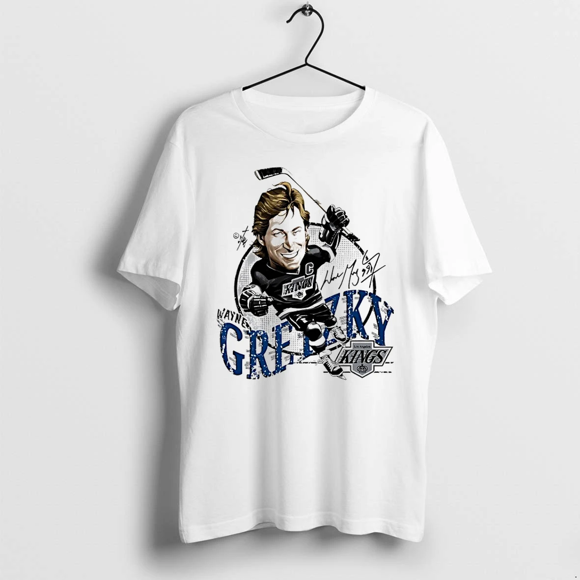 Wayne Gretzky Los Angeles Kings Bruce Stark Wave Signature Tshirts Sweater Hoodie