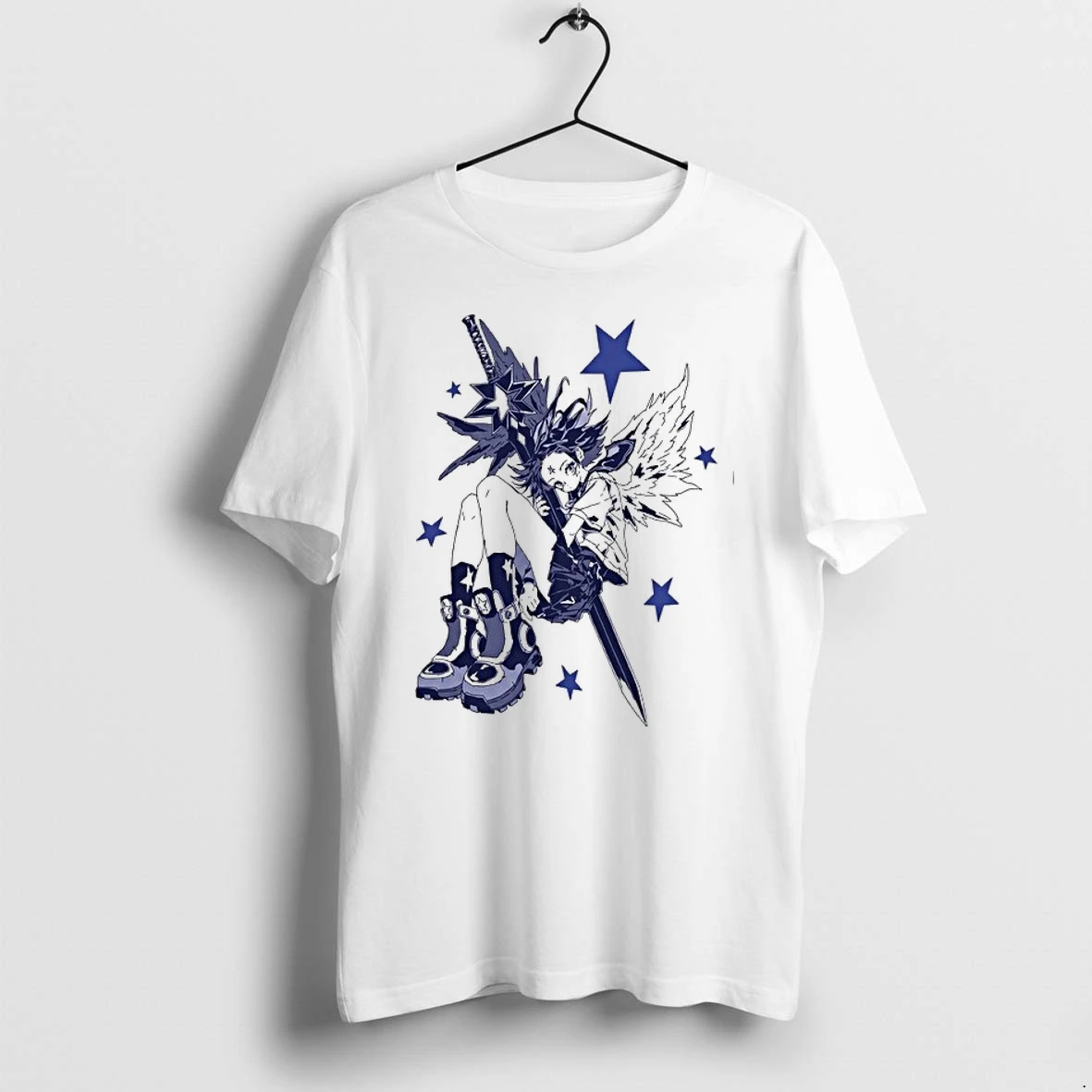 Angel Character With Star Sword And Wings Y2k Anime 0 Tshirts Sweater Hoodie