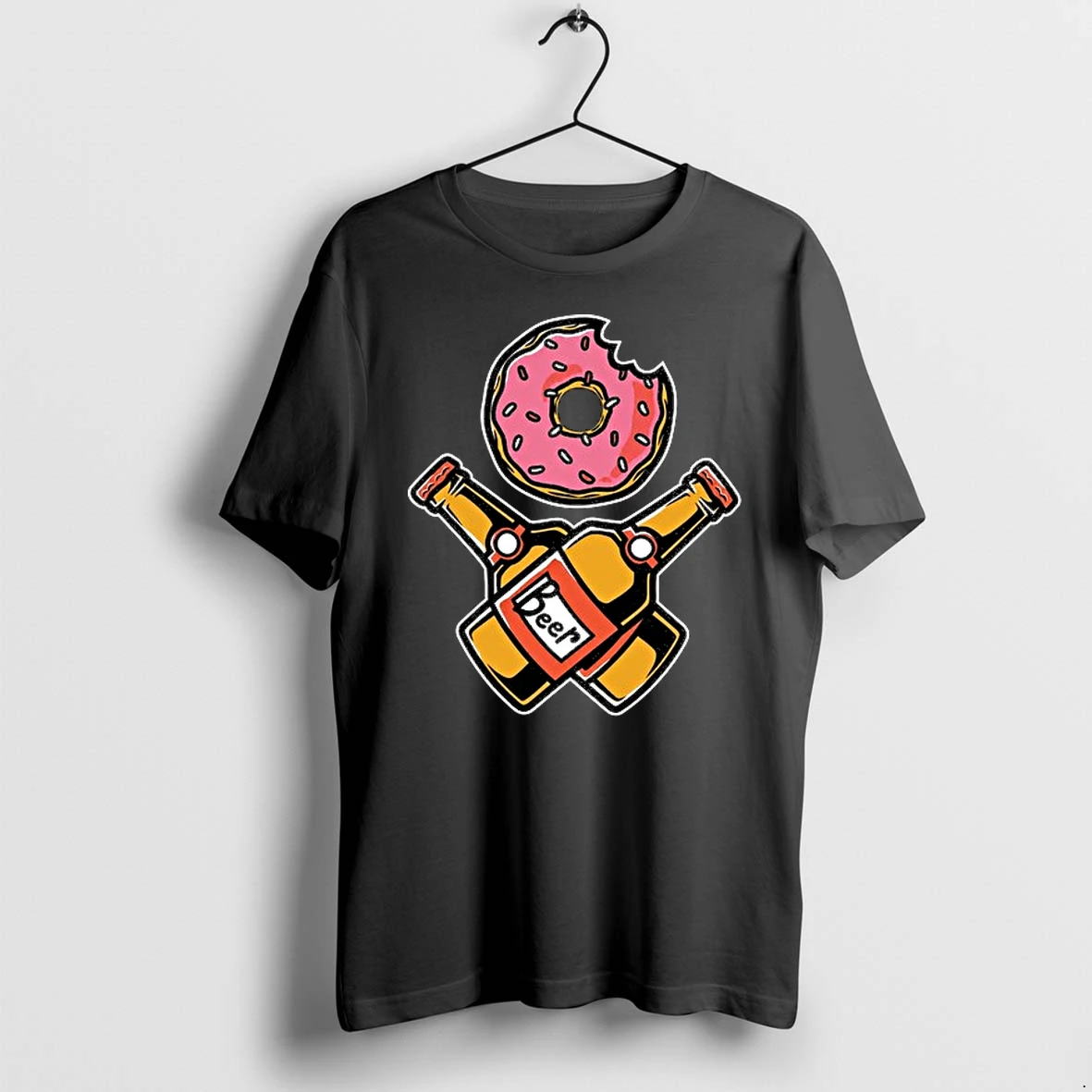 Beer Donut Crossed Bottles Icon Food And Drink 0 Tshirts Sweater Hoodie