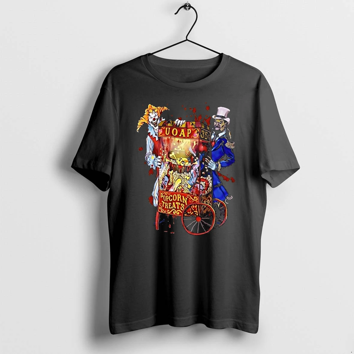 Jack The Clown And The Caretaker Halloween Horror Nights Uoap Popcorn Treats 0 Tshirts Sweater Hoodie