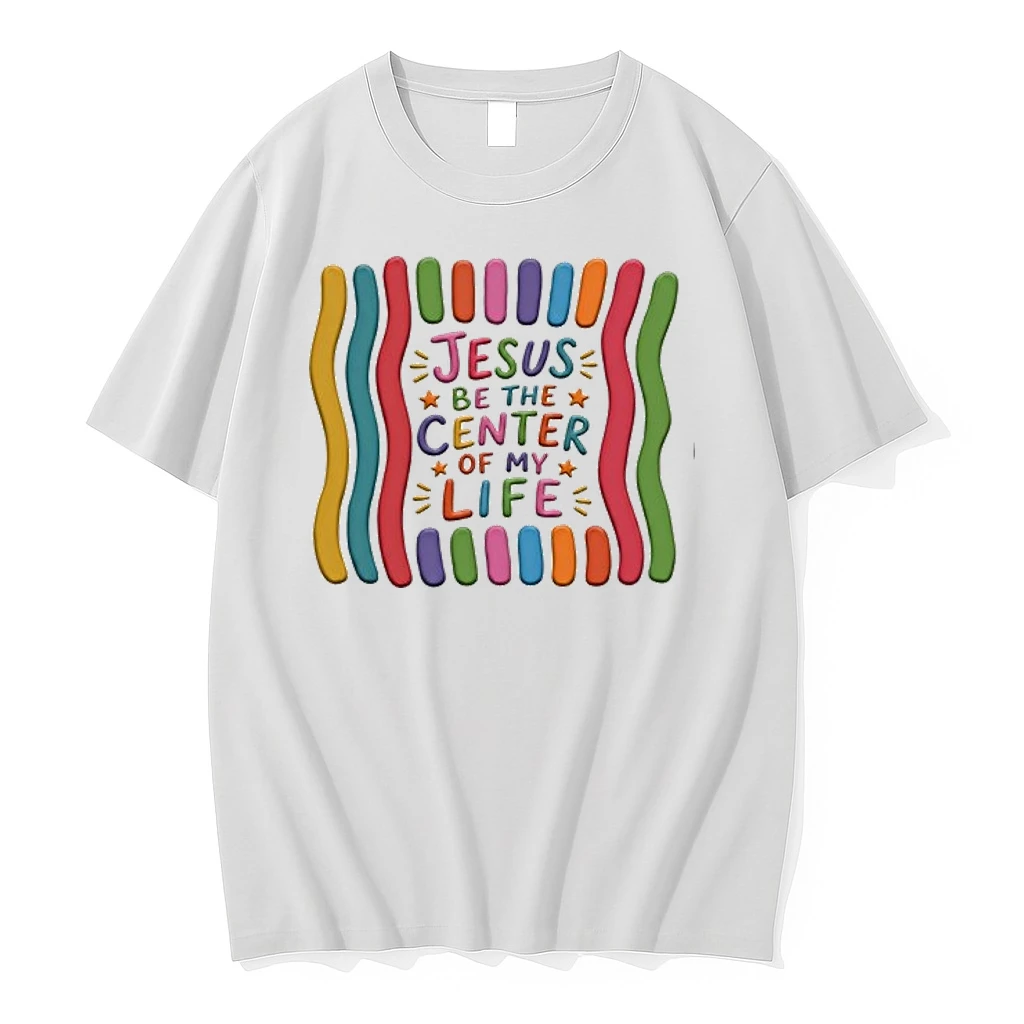 Jesus Be The Center Of My Life Colorful Wavy Stripes And Stars 0 Tshirts Sweater Hoodie