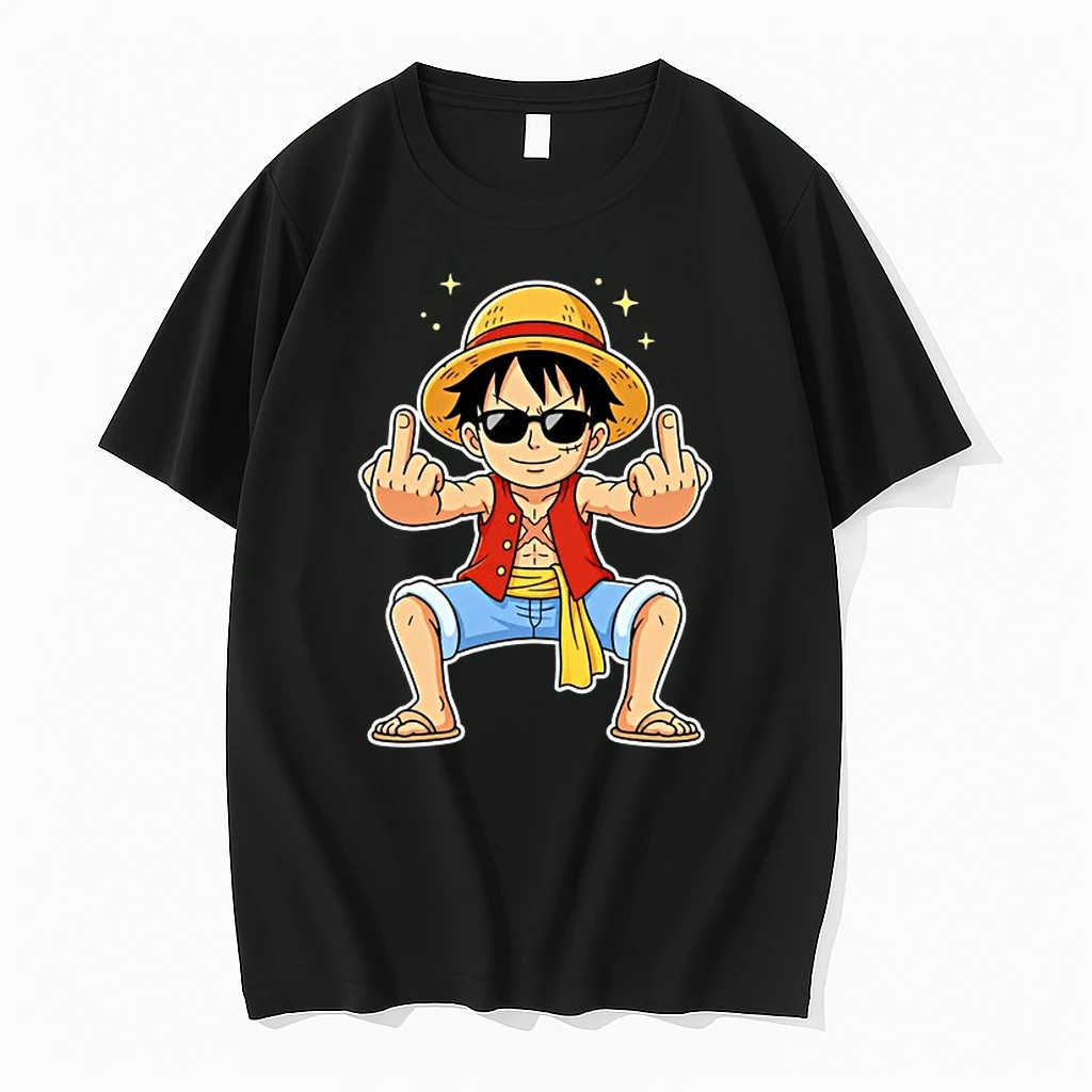 Monkey D Luffy Middle Finger One Piece Cartoon 0 Tshirts Sweater Hoodie