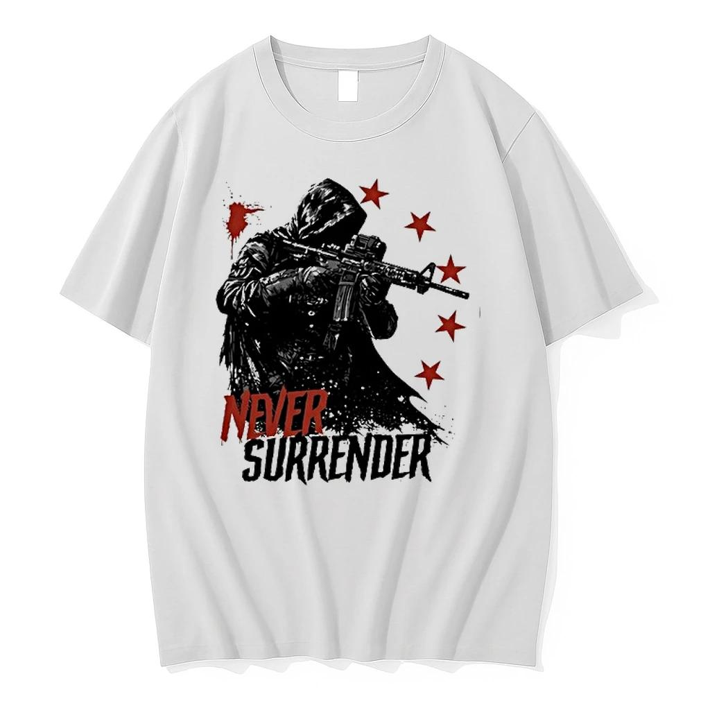 Never Surrender Hooded Soldier With Rifle 0 Tshirts Sweater Hoodie