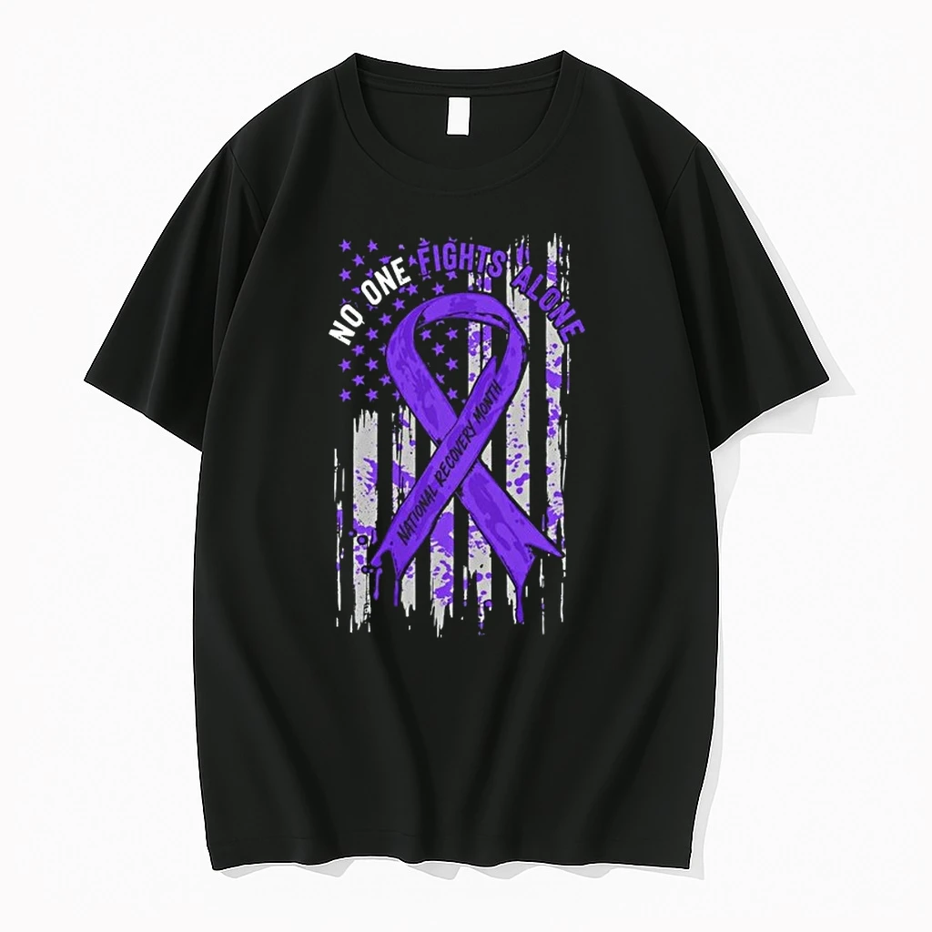 No One Fights Alone National Recovery Month 0 Tshirts Sweater Hoodie