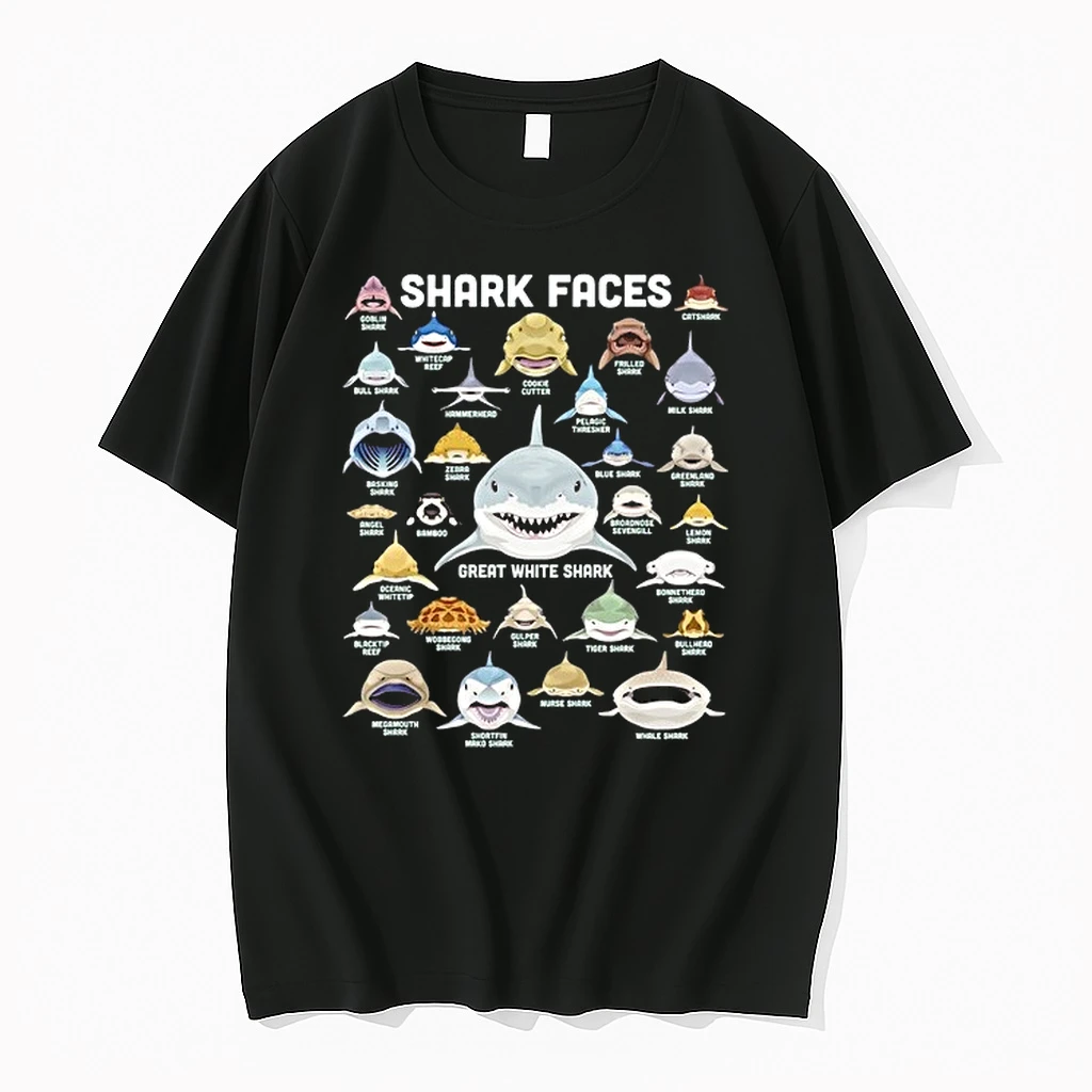 Shark Faces Types Of Shark Funny Marine Biology 0 Tshirts Sweater Hoodie