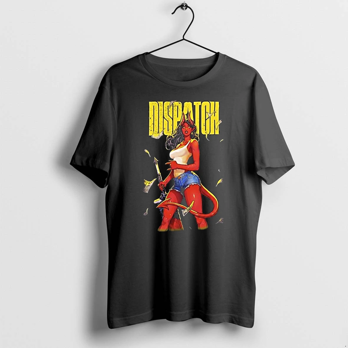 Succubus Demon Girl With Sword Dispatch Falling Money Cash 0 Tshirts Sweater Hoodie