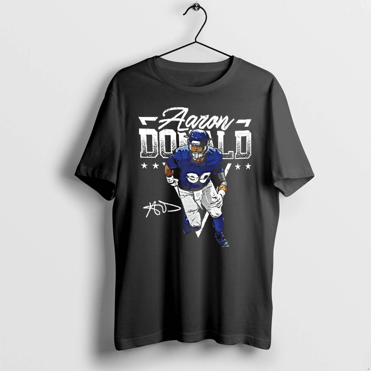 Officials Aaron Donald Nfl 99 Running Player Distressed Frame Graphic T Shirt Sweater Hoodie