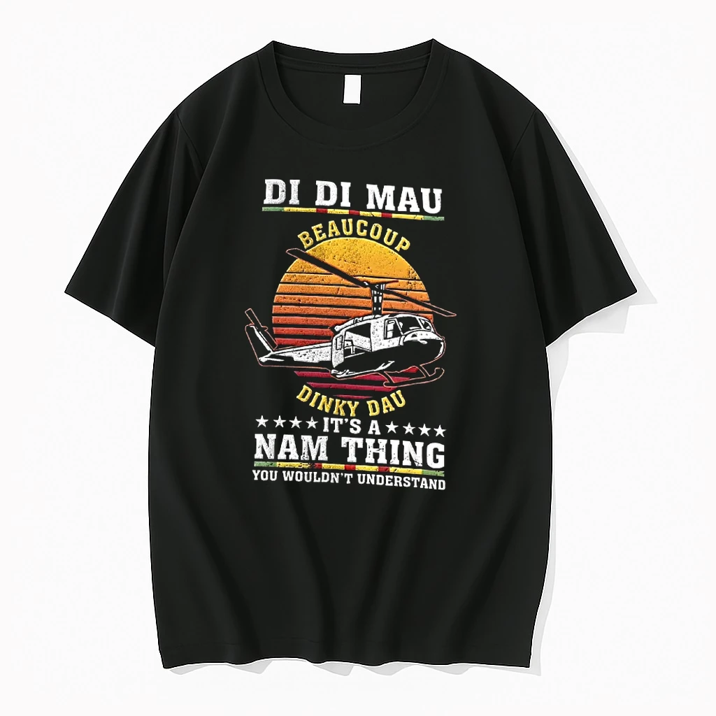 Officials Di Mau Beaucoup Dinky Dau Its A Nam Thing You Wouldnt Understand Retro Sunset Huey Helicopter Silhouette T Shirt Sweater Hoodie