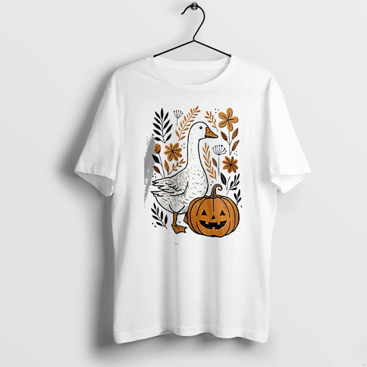 Officials Goose And Jack O Lantern Pumpkin Autumn Fall Season Leaves Nature T Shirt Sweater Hoodie