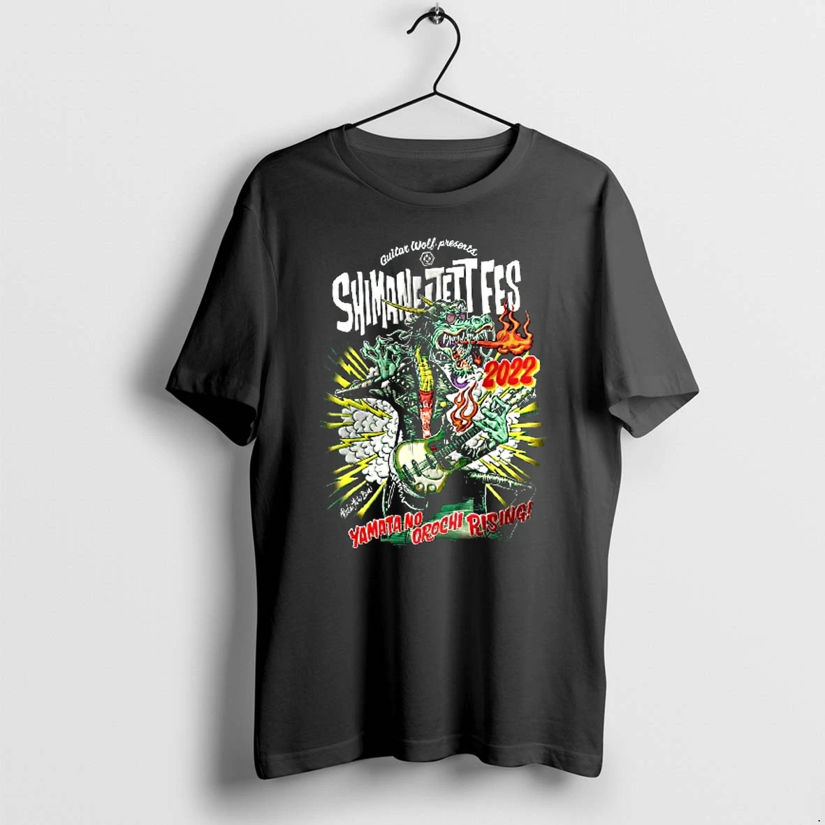 Officials Guitar Wolf Shimane Jett Fes Yamata No Orochi Rising 2022 Green Dragon T Shirt Sweater Hoodie