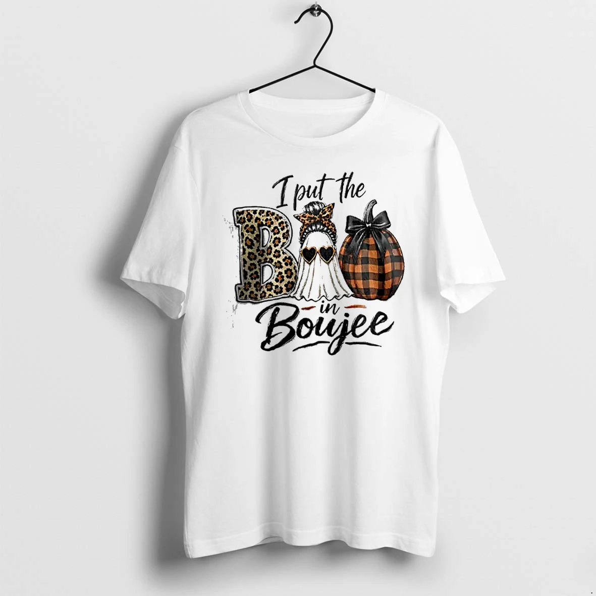 Officials I Put The Boo In Boujee Ghost Leopard Print Pumpkin Halloween Fall Season T Shirt Sweater Hoodie