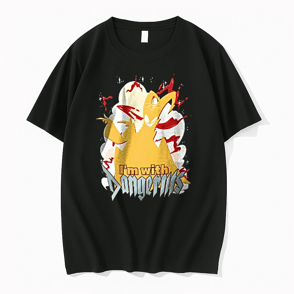 Officials Im With Danger Tits Cartoon Yellow Horned Angel Halo Blood Explosion Youth T Shirt Sweater Hoodie