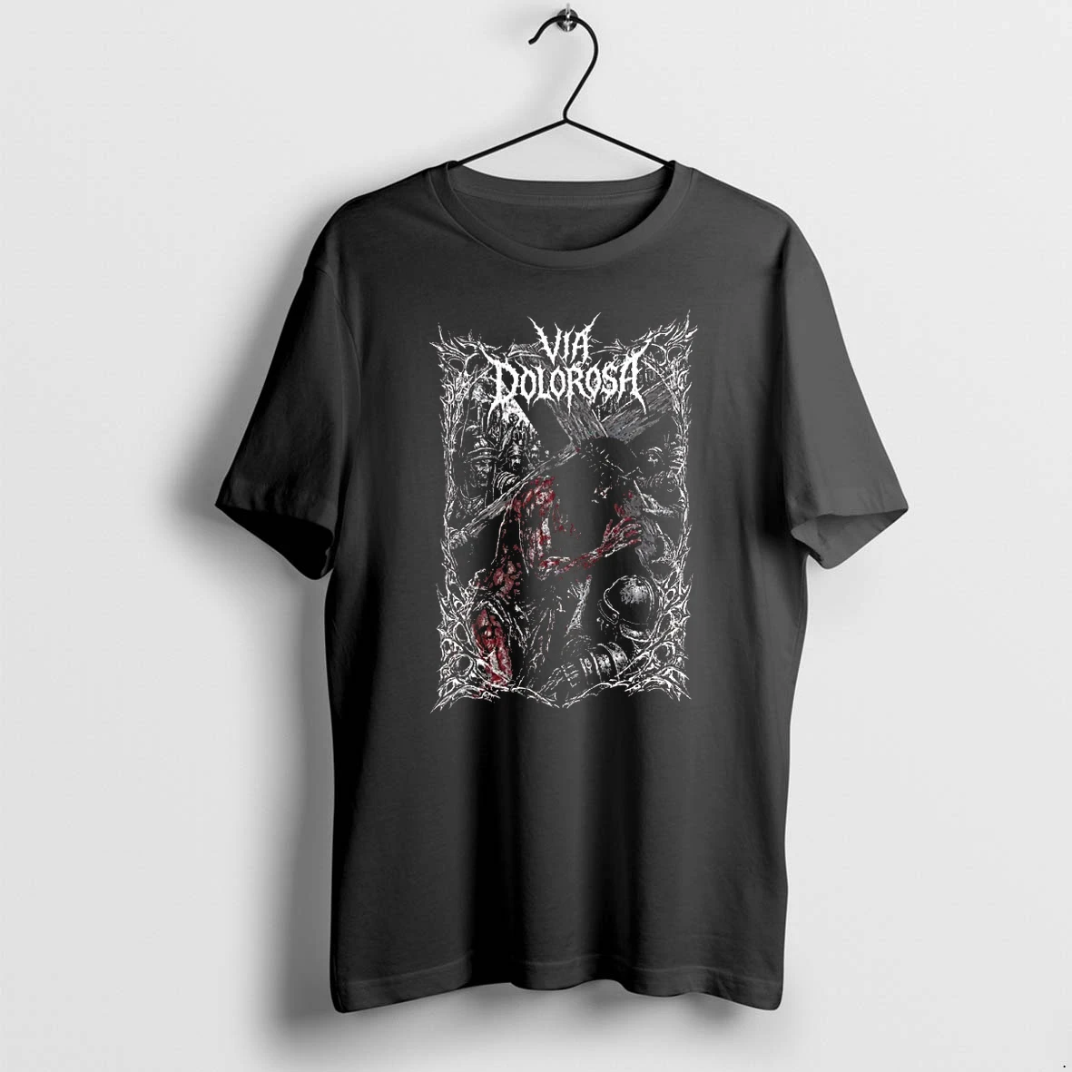 Officials Jesus Christ Via Dolorosa Carrying Cross Blood Roman Soldiers Tank Top T Shirt Sweater Hoodie