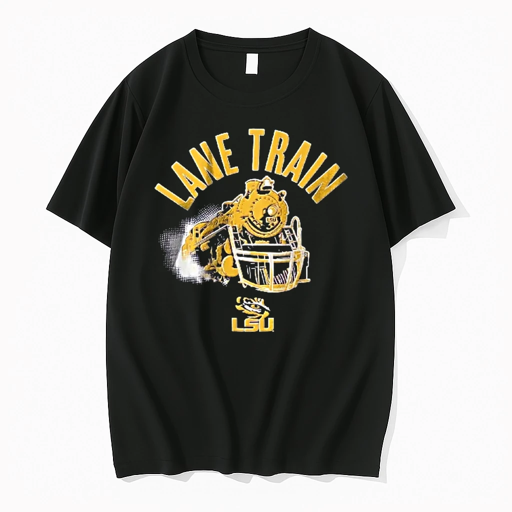 Officials Lsu Tigers Ncaa Lane Train Yellow Steam Locomotive Halftone Smoke Youth T Shirt Sweater Hoodie