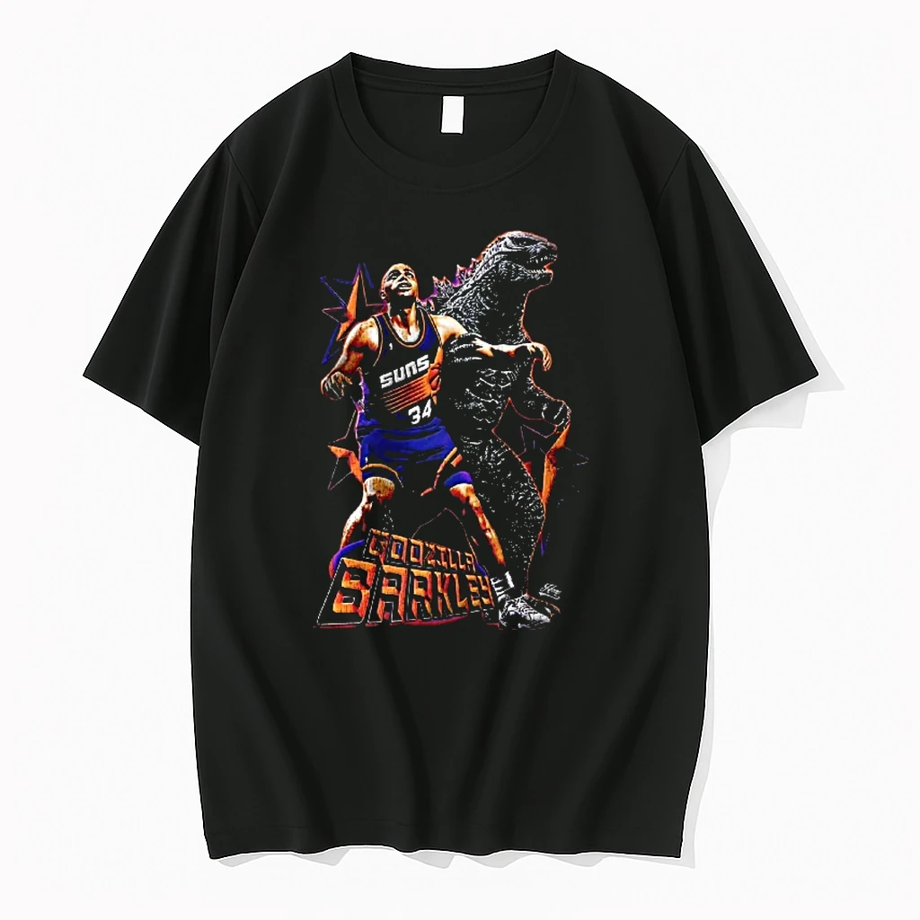 Officials Phoenix Suns Player Charles Barkley Playing Basketball With Godzilla Youth T Shirt Sweater Hoodie