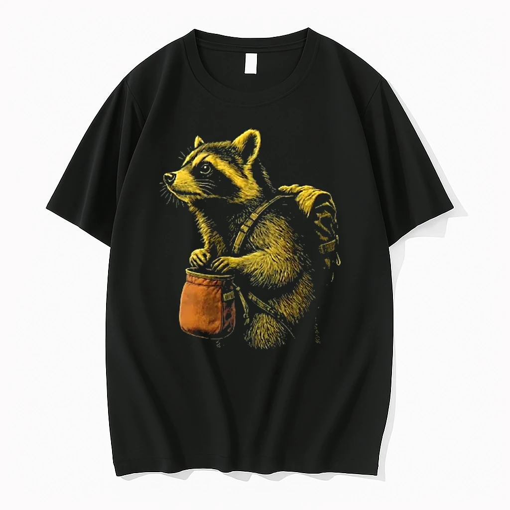 Officials Raccoon With Backpack Holding Chalk Bag Youth T Shirt Sweater Hoodie