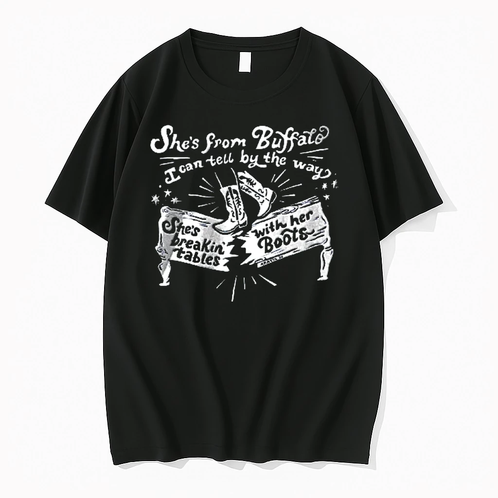 Officials She Is From Buffalo Breakin Tables With Her Boots Youth T Shirt Sweater Hoodie