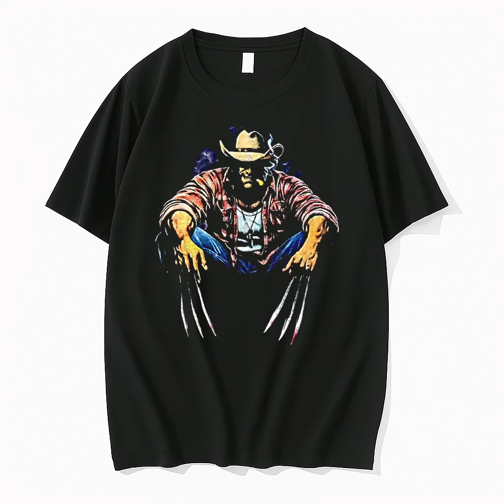 Officials Wolverine Marvel X Men Character In Cowboy Hat With Cigar Smoking T Shirt Sweater Hoodie