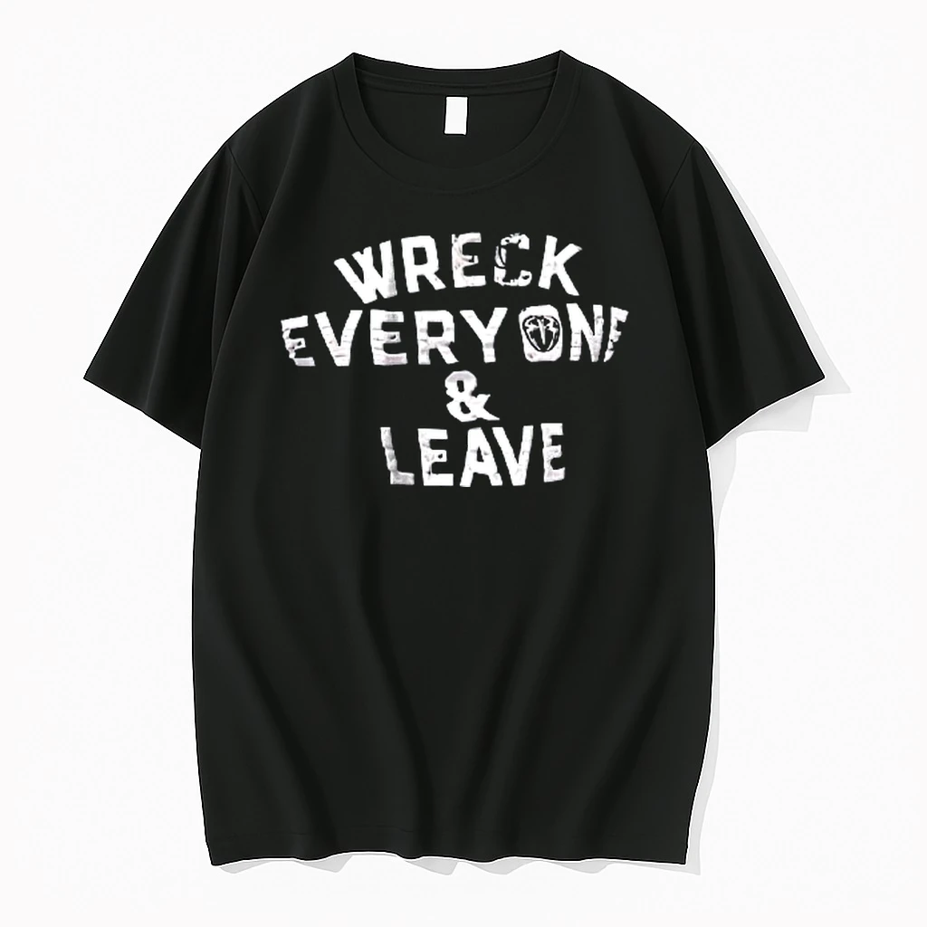 Officials Wwe Wreck Everyone And Leave Distressed Typography Monogram Logo Youth T Shirt Sweater Hoodie