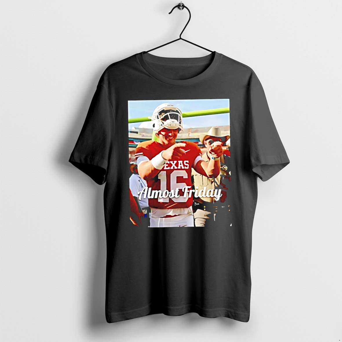Premium Arch Manning Texas Longhorn Celebrating Almost Friday Tshirts