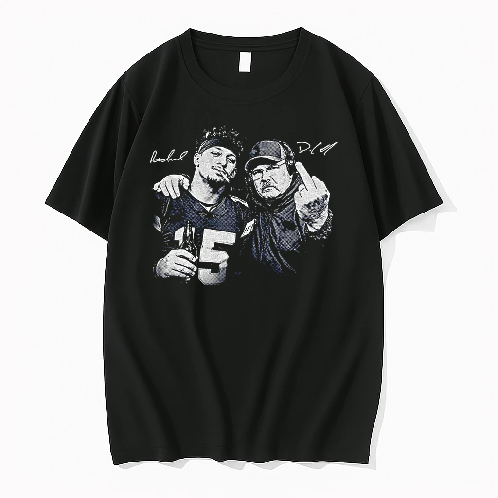 Premium Patrick Mahomes Andy Reid Middle Finger Drinking Beer Kc Chiefs Football Vintage Tshirts