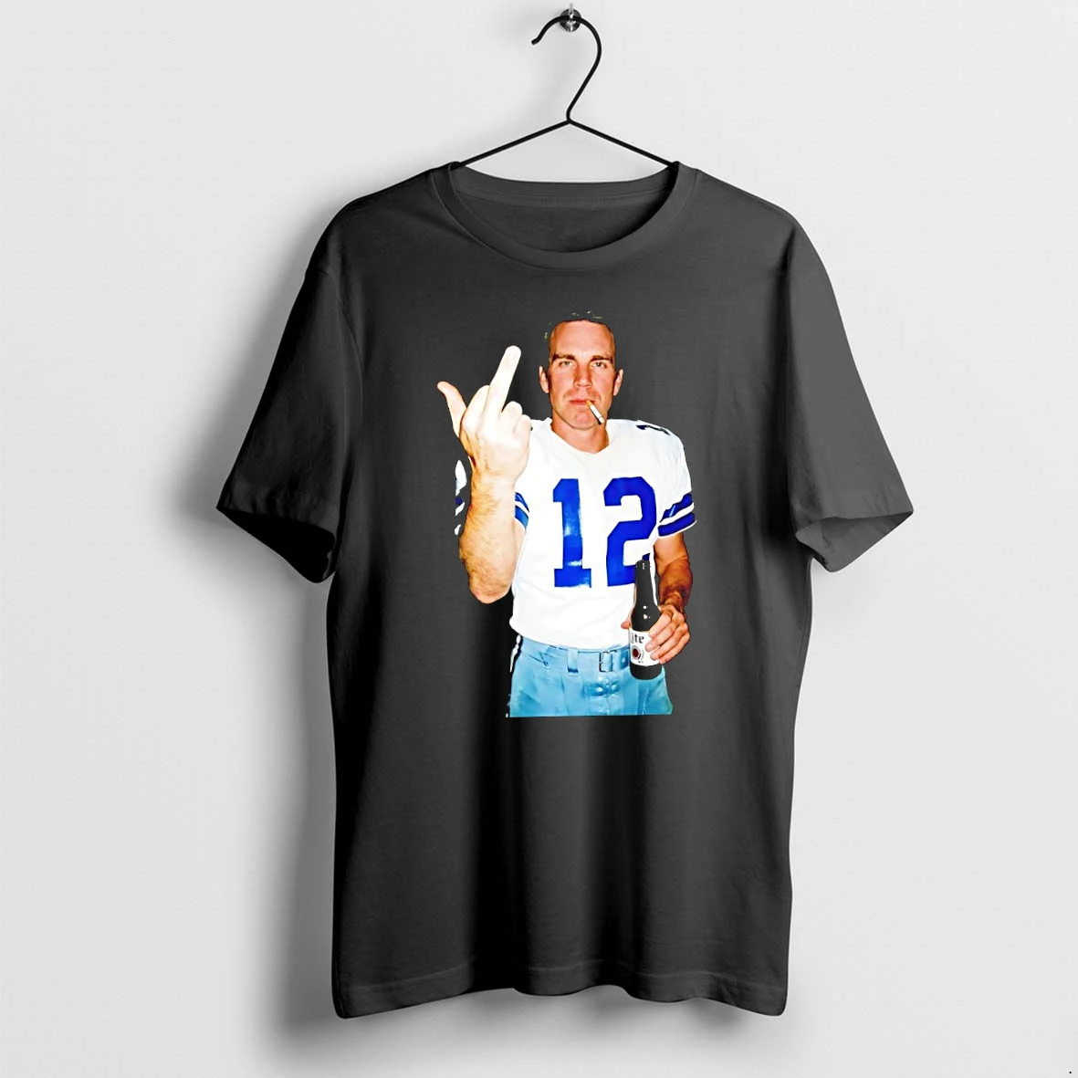 Premium Roger Staubach Dallas Cowboys Middle Finger Smoke A Cigars And Beer Tshirts