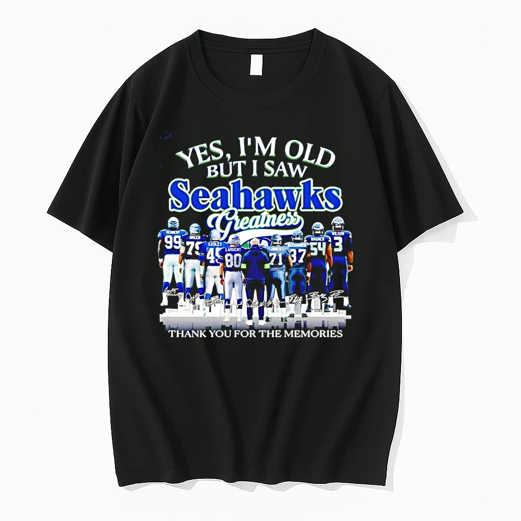Premium Seattle Seahawks Yes Im Old But I Saw Seahawks Greatness Signed Memories Tshirts