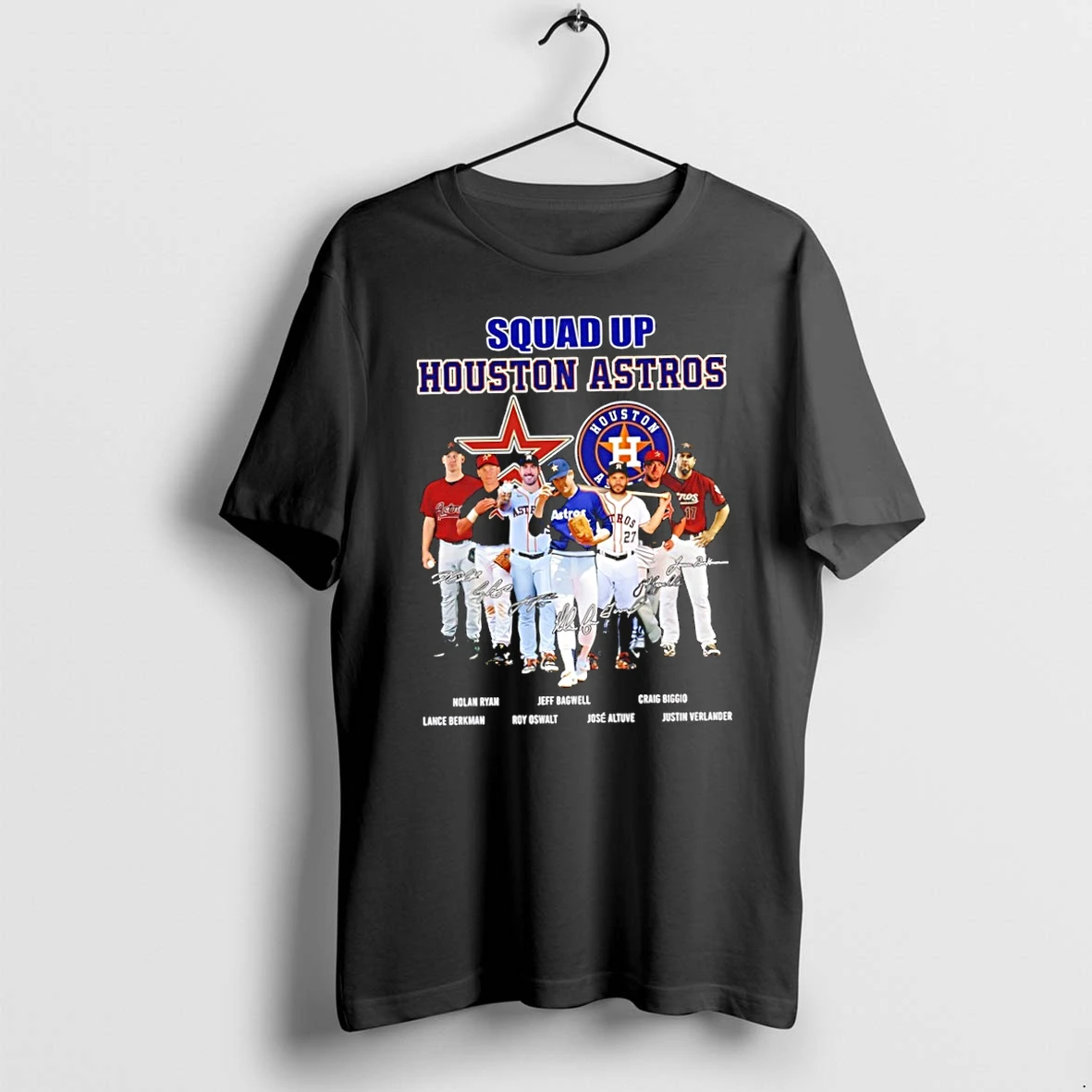 Premium Squad Up Houston Astros Nolan Ryan Jeff Bagwell Craig Biggio Lance Berkman Roy Oswalt Signatures Tshirts