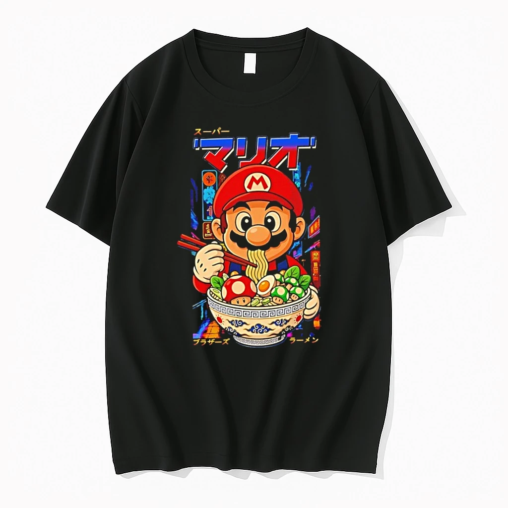 Premium Super Mario Brothers Ramen Level Up Nintendo Tshirts