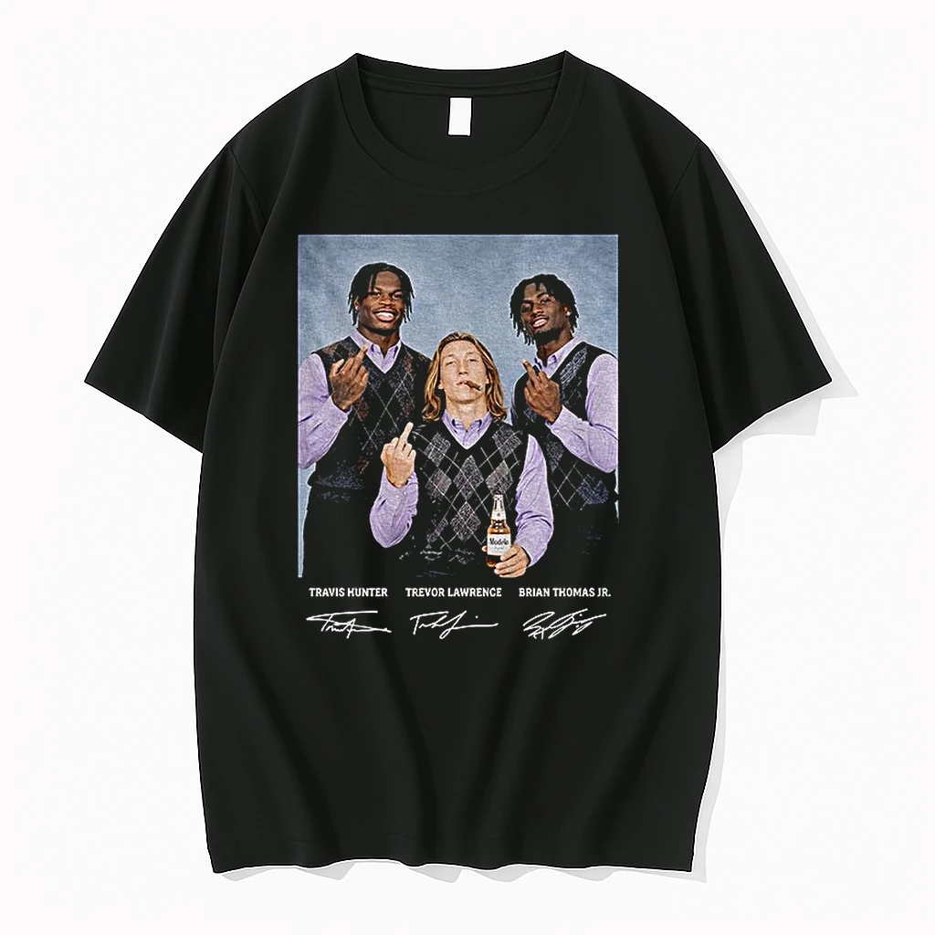 Premium Travis Hunter Trevor Lawrence Brian Thomas Jr Middle Finger Jacksonville Jaguars Tshirts