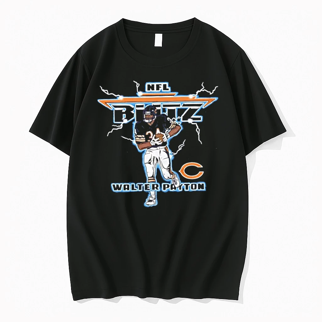 Premium Walter Payton Chicago Bears Nfl Blitz Lightning Graphic Tshirts
