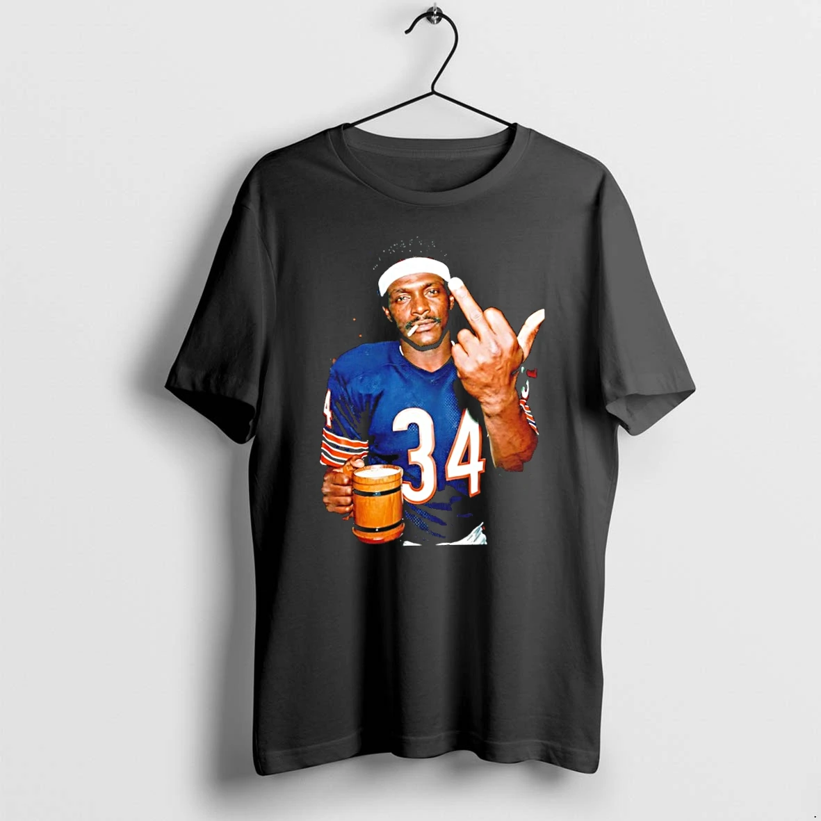 Premium Walter Payton Chicago Bears Smoking Middle Finger And Beer Tshirts