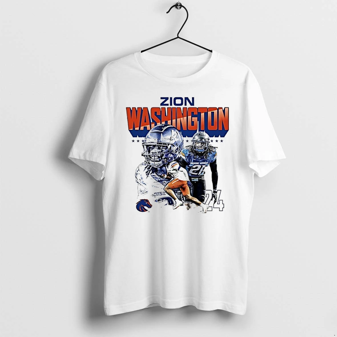 Premium Zion Washington 24 Boise State Broncos Ncaa Football Graphic Tshirts