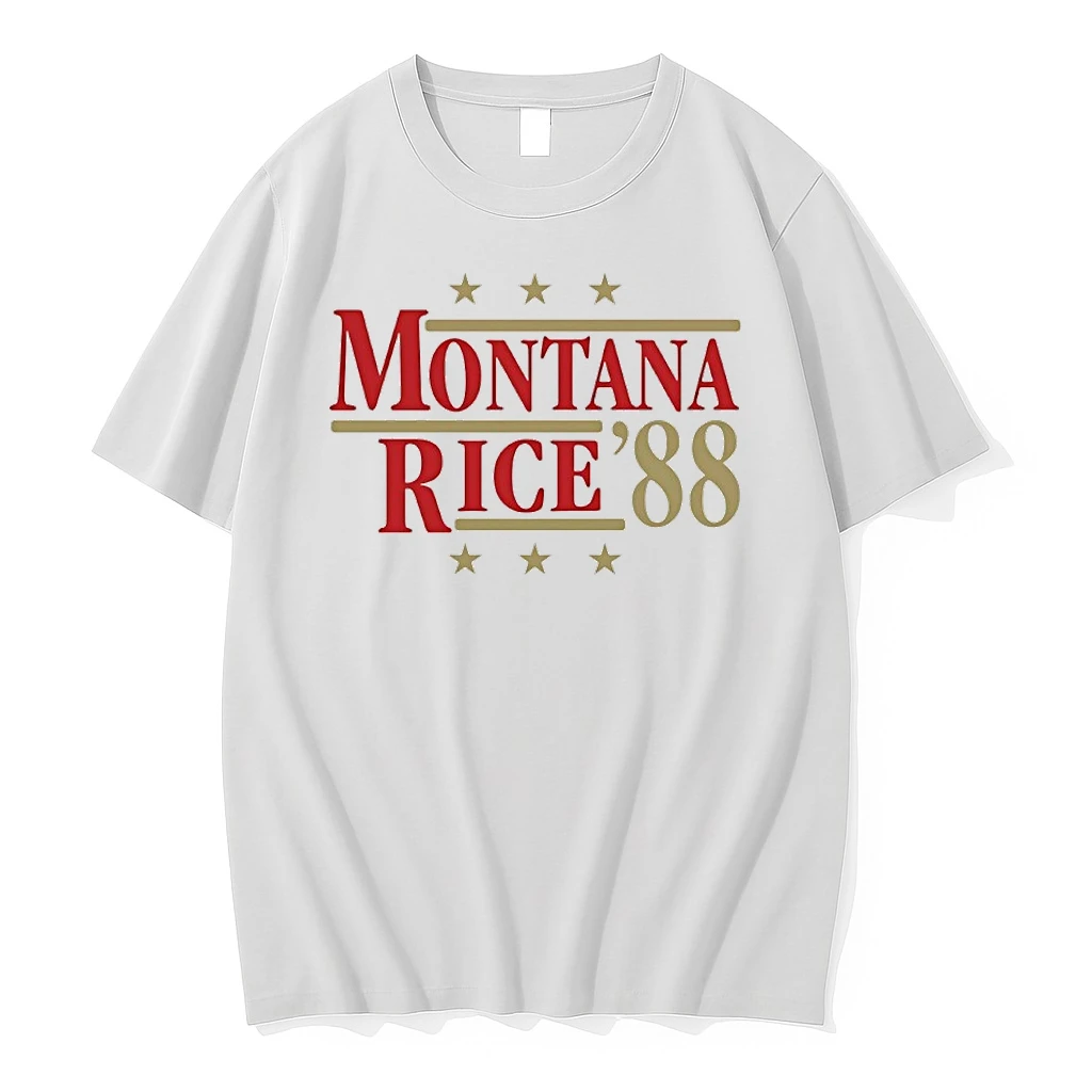Premium Xdqkdy5o Montana Rice 88 San Francisco 49ers Name And Number Tshirts