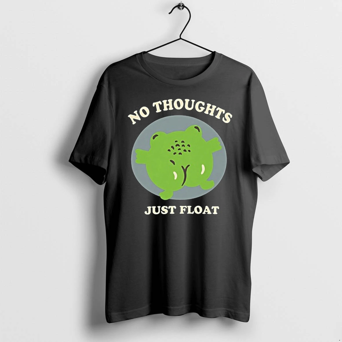 Frog No Thoughts Just Float Illustration Design With Swimming Amphibian 0 Tshirts Sweater Hoodie