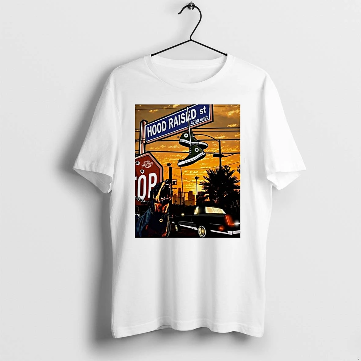 Hood Raised Street 4700 East Rottweiler Lowrider 0 Tshirts Sweater Hoodie