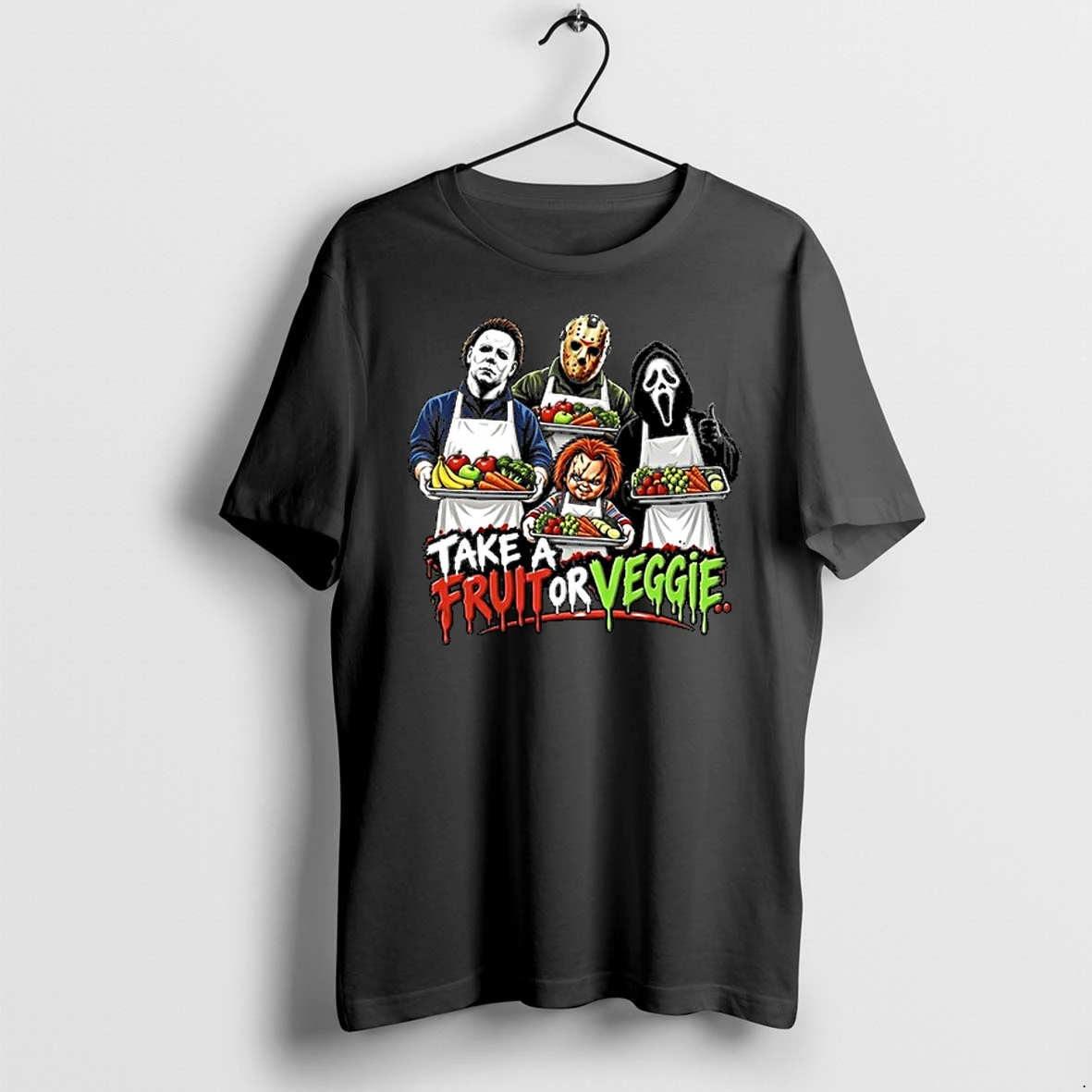 Ichael Myers Jason Voorhees Ghostface Chucky Horror Movie Take A Fruit Or Veggie 0 Tshirts Sweater Hoodie