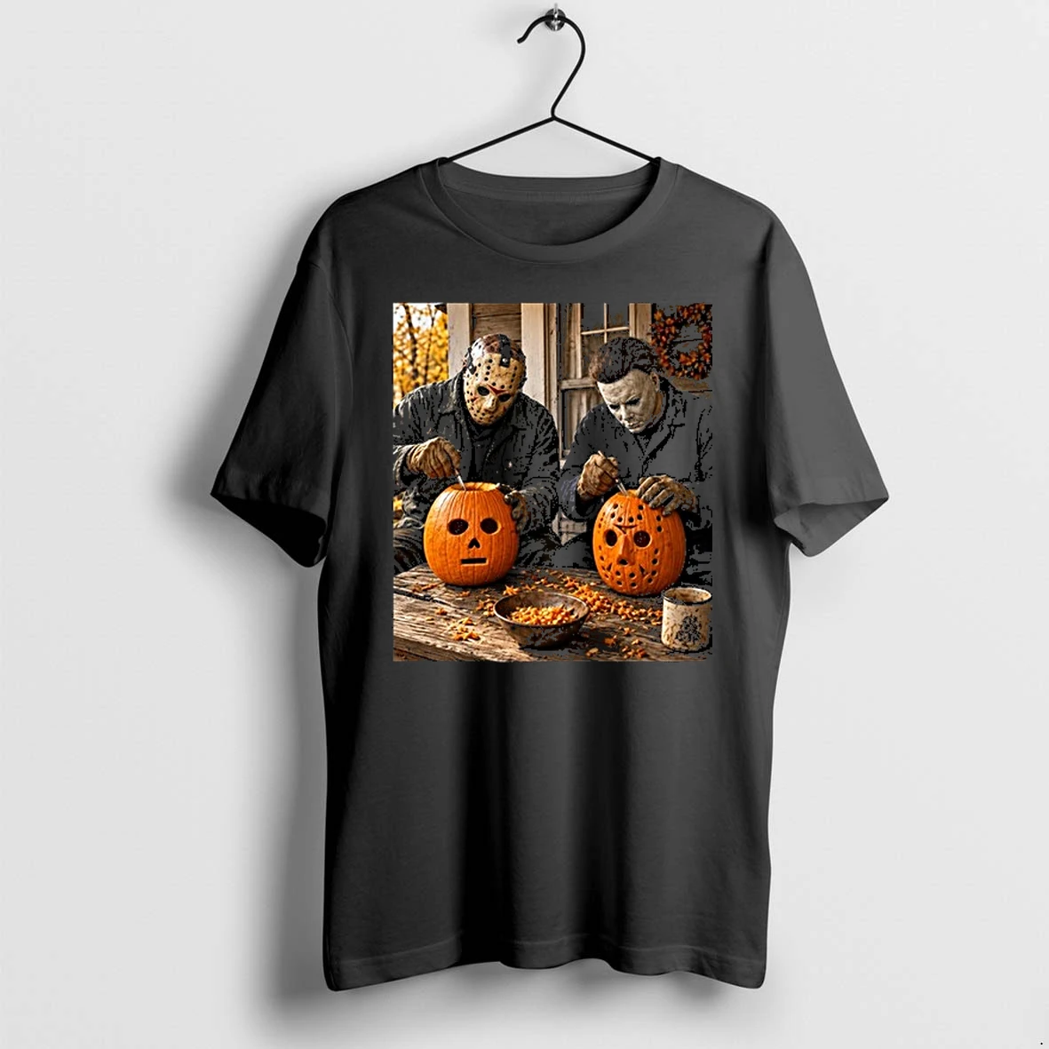 Jason Voorhees Michael Myers Friday The 13th Halloween Horror Movie Carving 0 Tshirts Sweater Hoodie