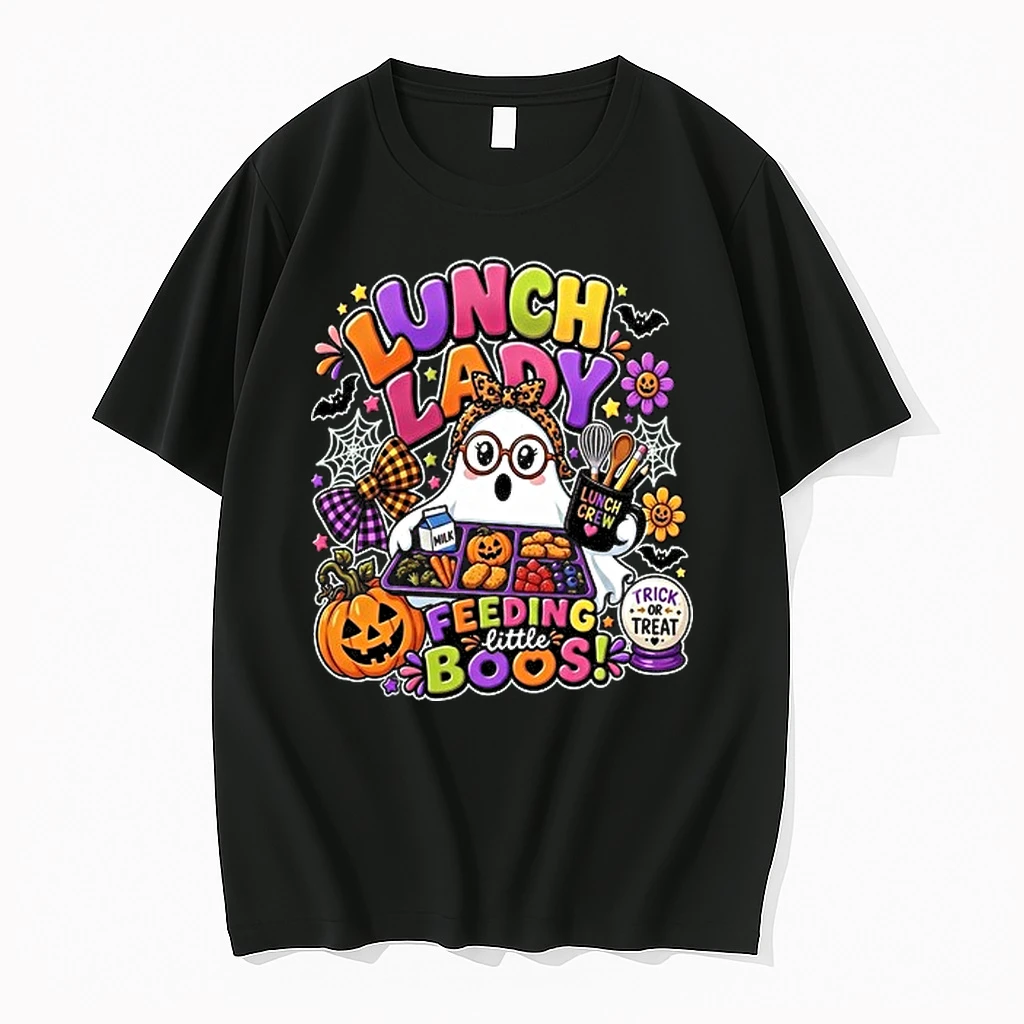 Lunch Lady Ghost Feeding Little Boos Halloween Lunch Crew Trick Or Treat 0 Tshirts Sweater Hoodie