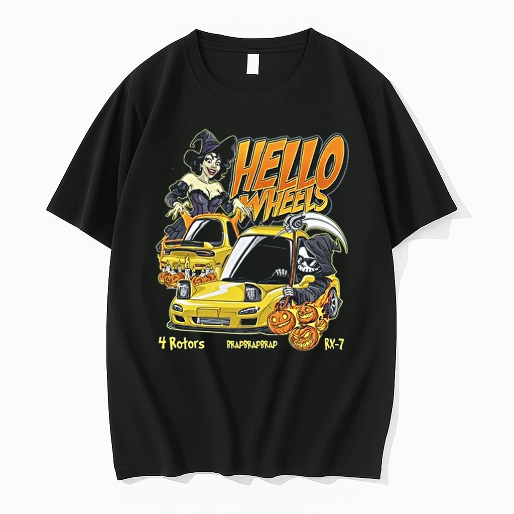 Mazda Rx 7 Hello Wheels 4 Rotors Brappbrappbrapp Halloween Grim Reaper 0 Tshirts Sweater Hoodie